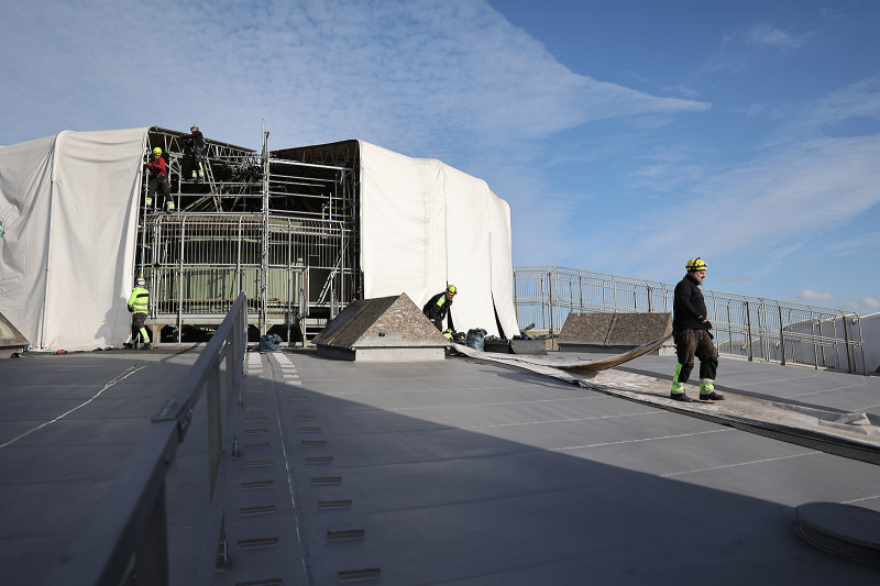 Abbau des Rotundengerüsts